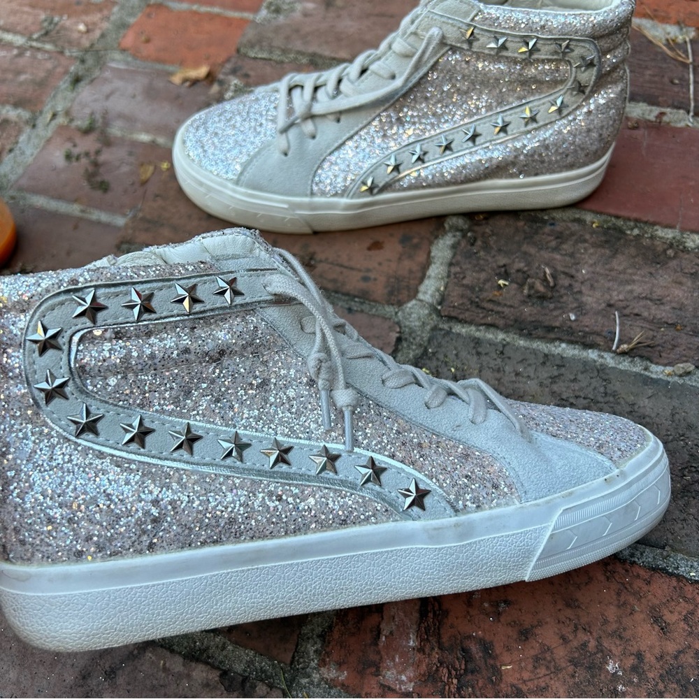 Vintage Havana Ray Sneaker high top silver glitter sparkle